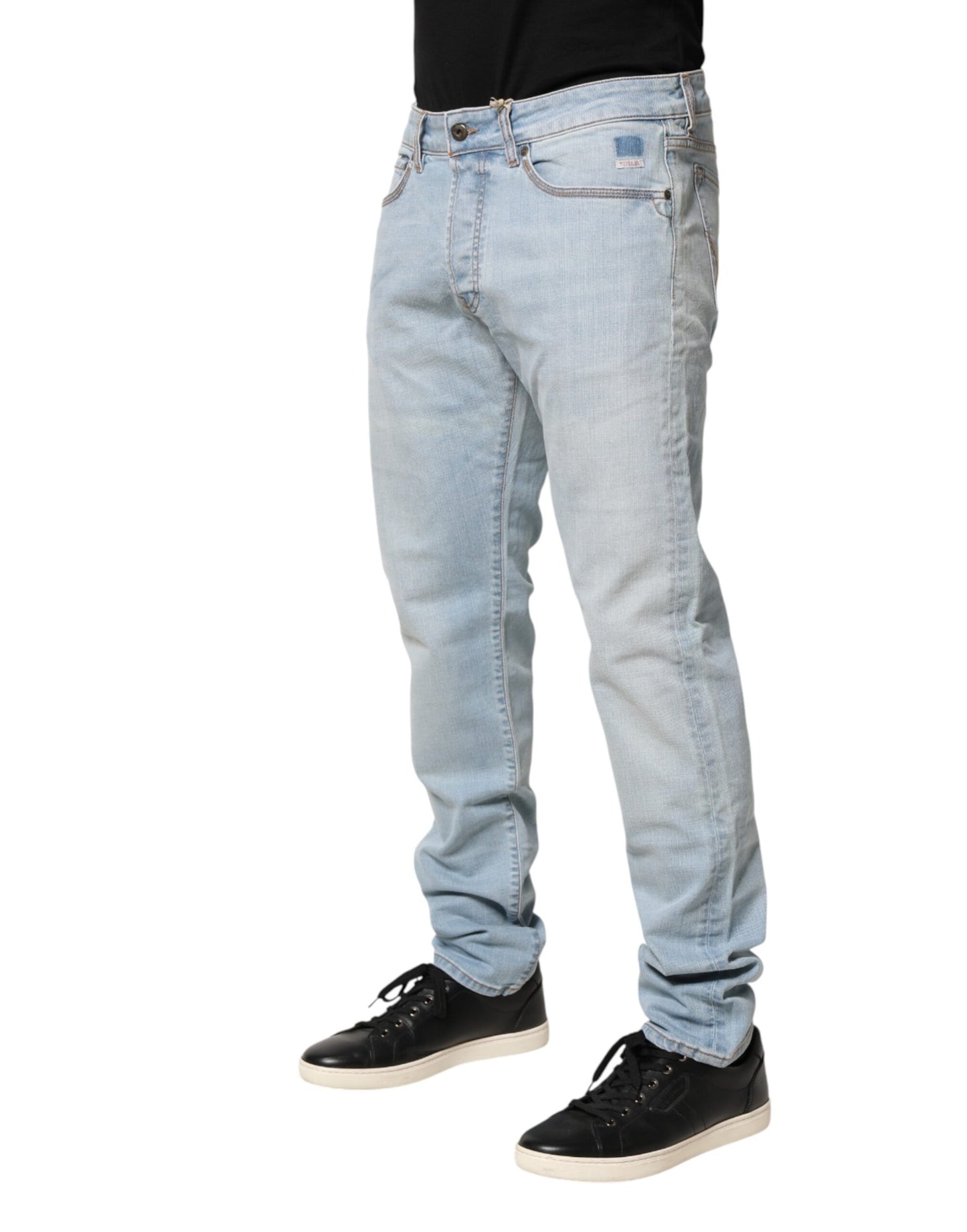 Light Blue JOSH Slim Fit Mid Waist Men Denim Jeans