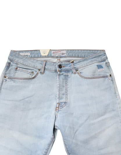 Light Blue JOSH Slim Fit Mid Waist Men Denim Jeans