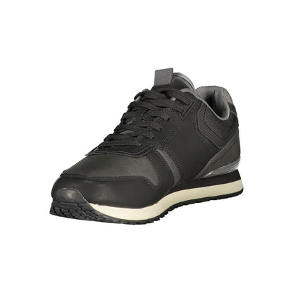 Black Polyester Men Sneaker