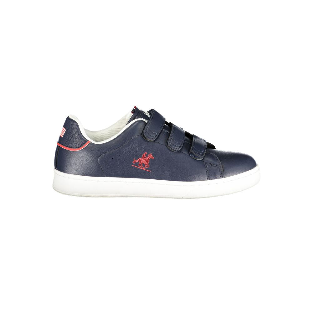 Blue Polyurethane Men Sneaker