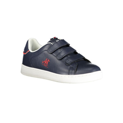 Blue Polyurethane Men Sneaker