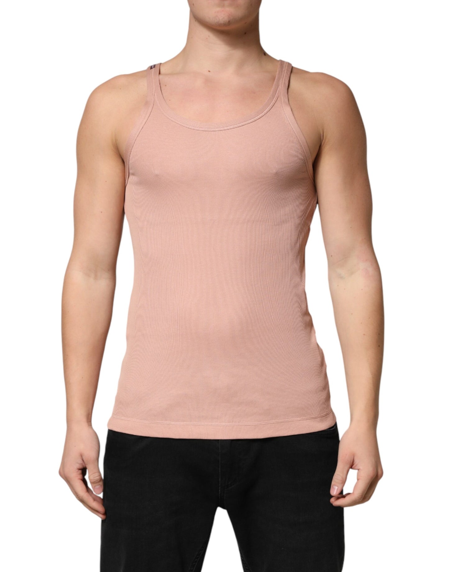 Pink Sleeveless Round Neck Tank Top  T-shirt