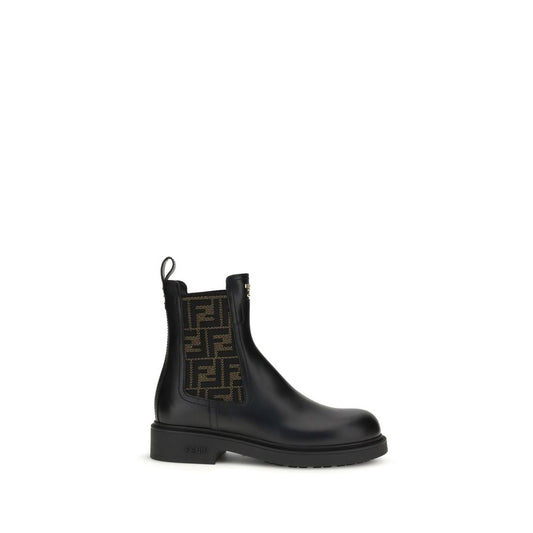Black Calf Leather Bos Taurus Ankle Boots