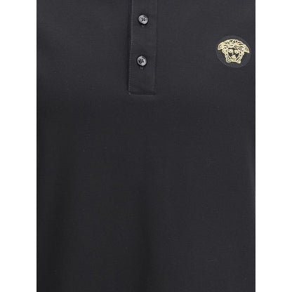 Black Cotton Polo Shirt
