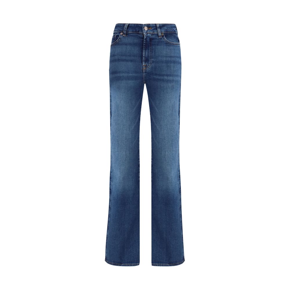 Blue Cotton Bootcut Jeans