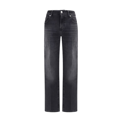 Black Cotton Straight-Leg Jeans