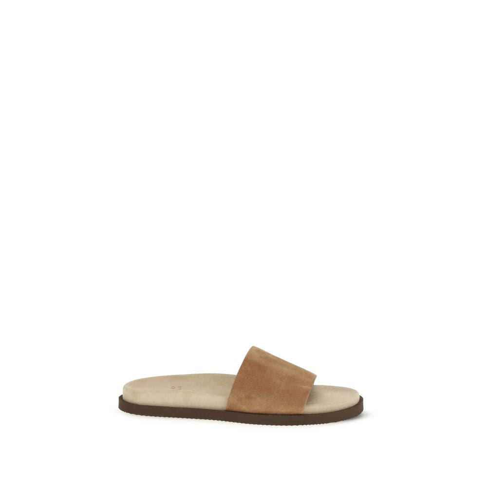 Beige Lamb Ovis Aries Aries Flat Sandals