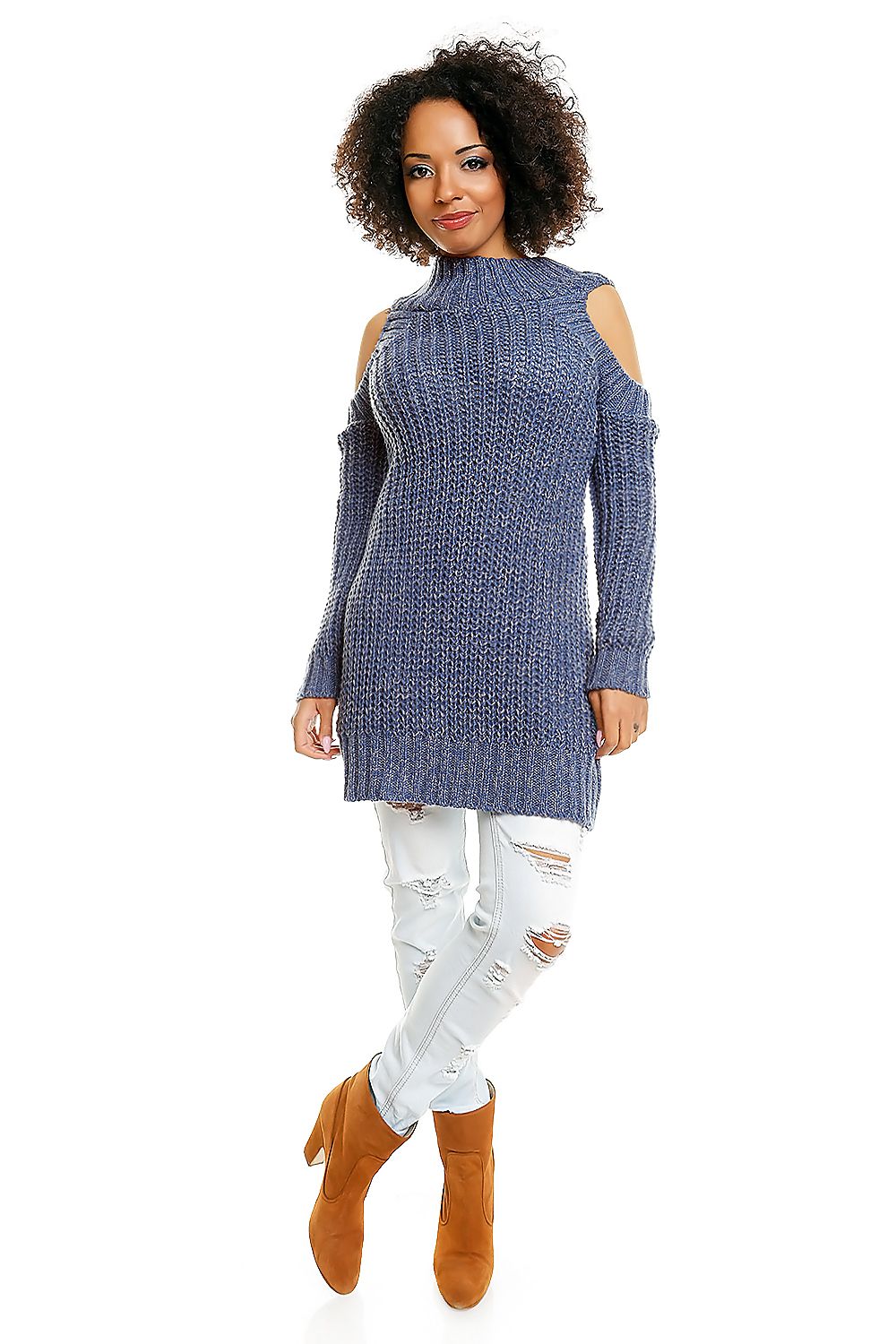 Hard-knitted jumper model 84344 PeeKaBoo