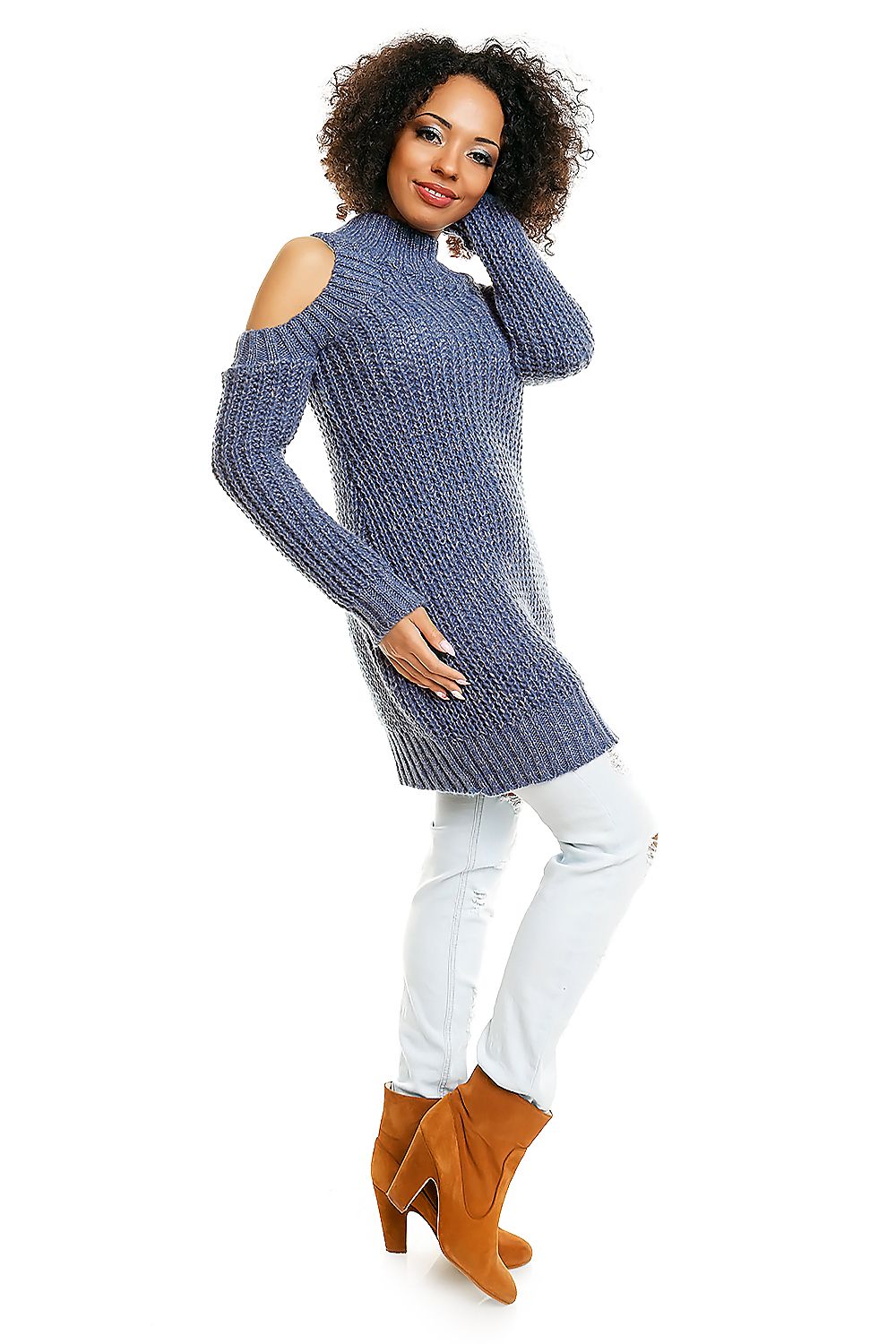 Hard-knitted jumper model 84344 PeeKaBoo